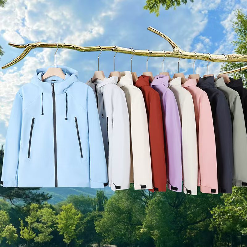 春秋款户外冲锋衣定制logo工厂工作服风衣外套夹克企业广告服防风